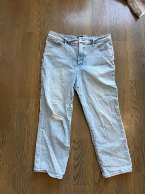 Express Light Blue Straight-Leg Women's Jeans